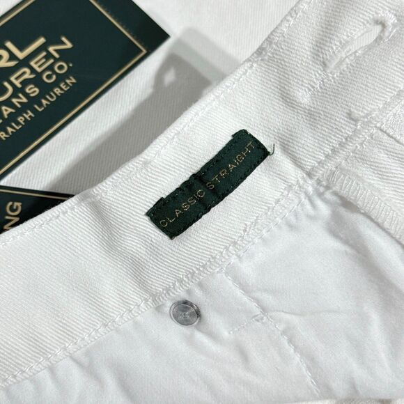 NWT $89.50 Lauren Ralph Lauren White Classic Straight Stretch Jeans Women Sz. 14 - Picture 10 of 16